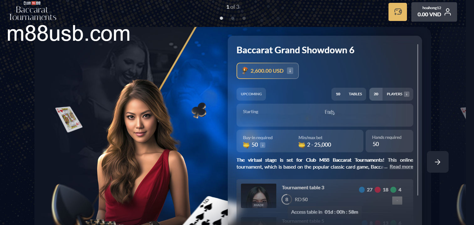 Baccarat tại M88 nhận thưởng lớn